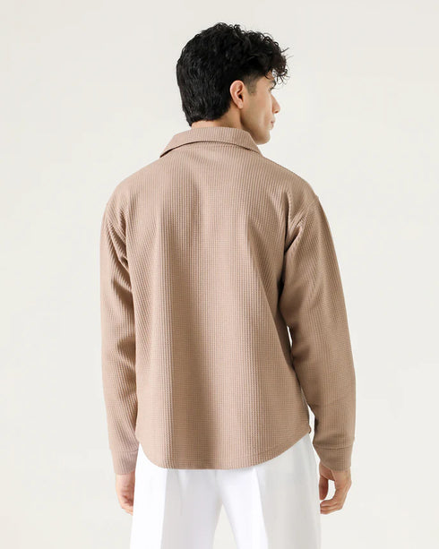 OVERSIZE WAFFLE KNIT SHIRT